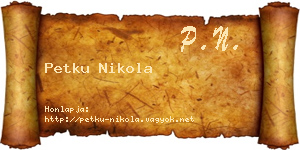 Petku Nikola névjegykártya